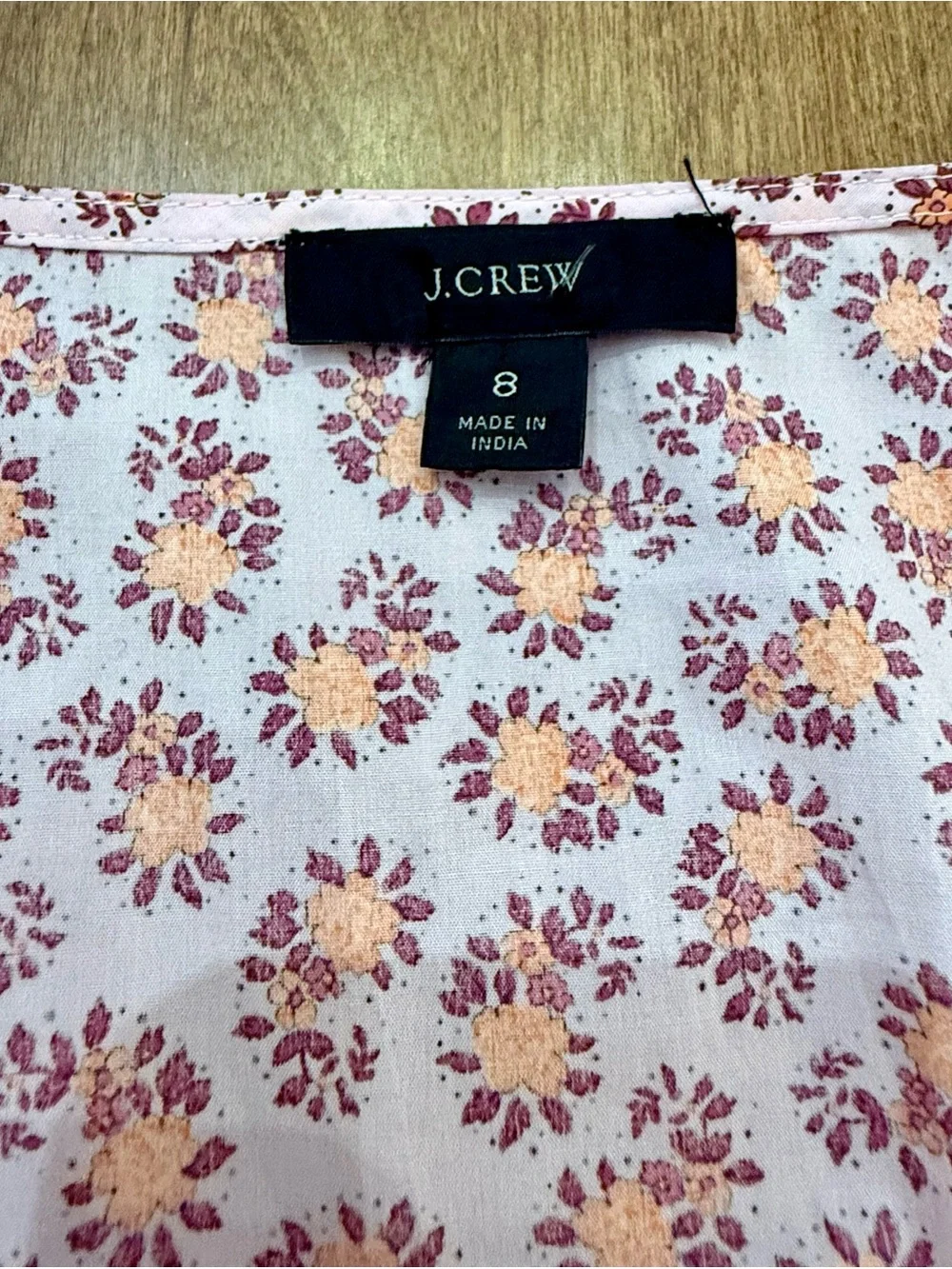 J. Crew Pink Floral V-Neck Puff Sleeve Dress